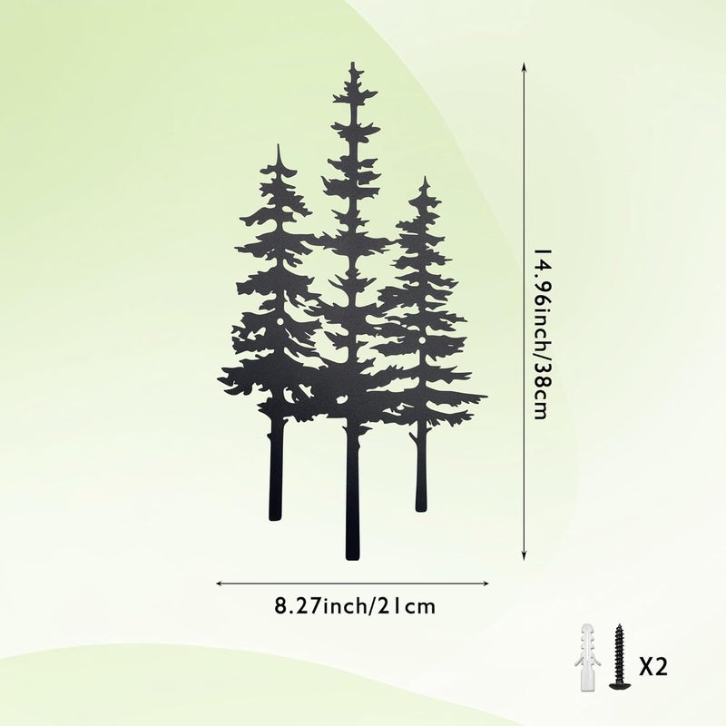 2FY2SW noxozoqm Metal Tree Wall Decor, Cabin Decor, Tree Decor, Rustic Wall Decor for Home Office Farmhouse Indoors and Outdoors Black - Image 2
